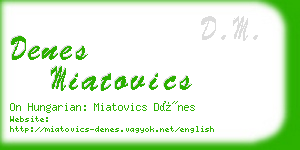 denes miatovics business card